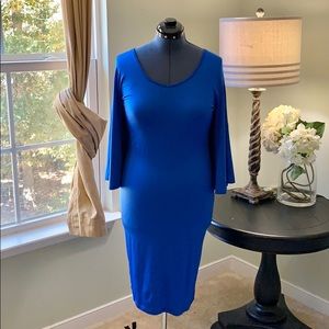 Dresses - Royal Blue Cape Bodycon Dress Size 1X Dresses - Royal Blue Cape Bodycon Dress Size 1X